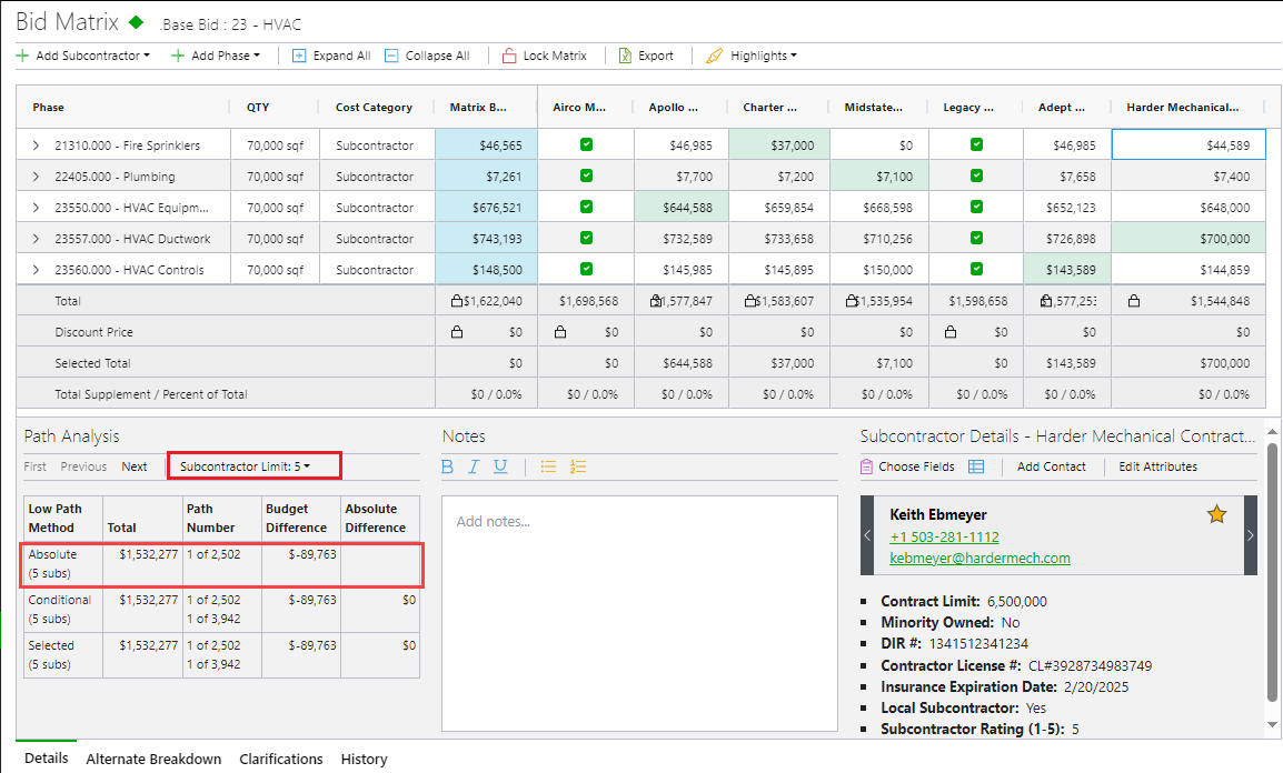 Example of the lowest possible path  