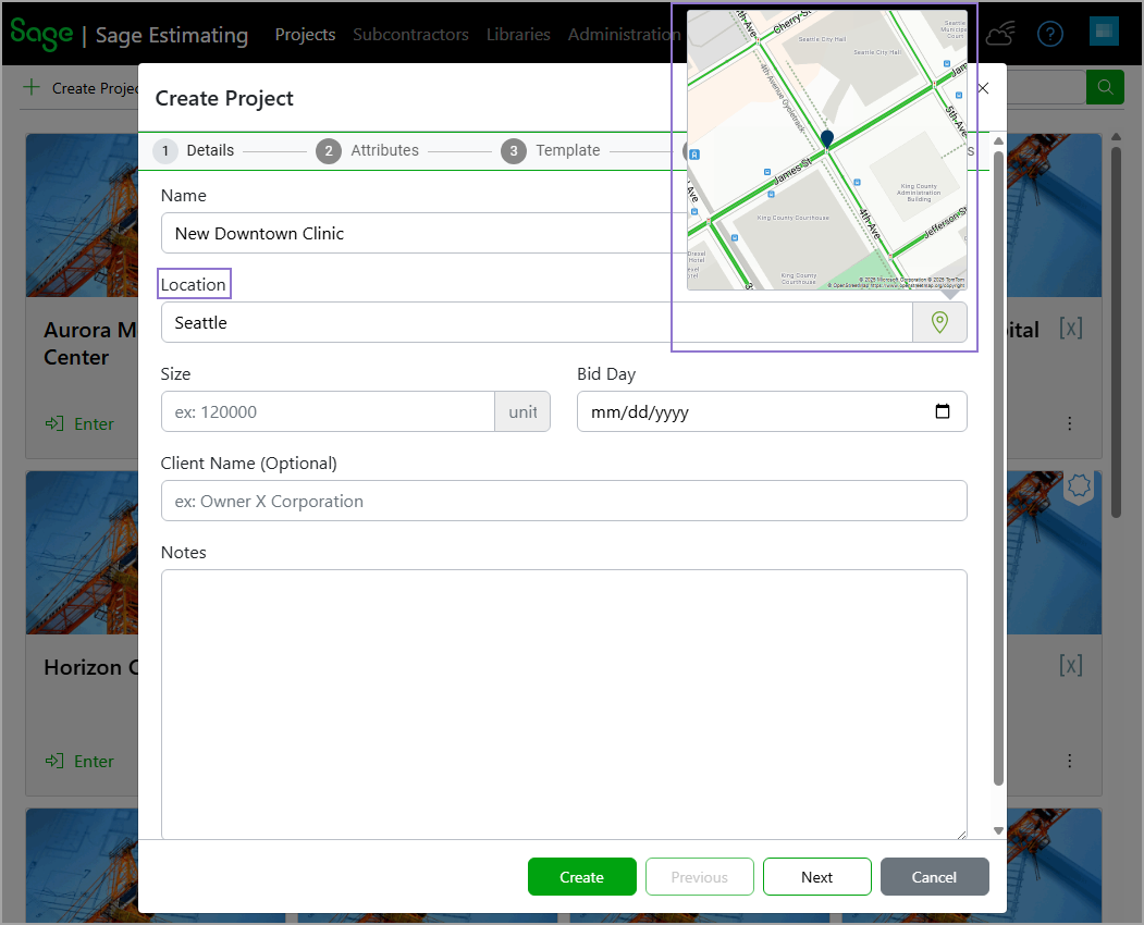 Hover over the location pin to view the location on the map.